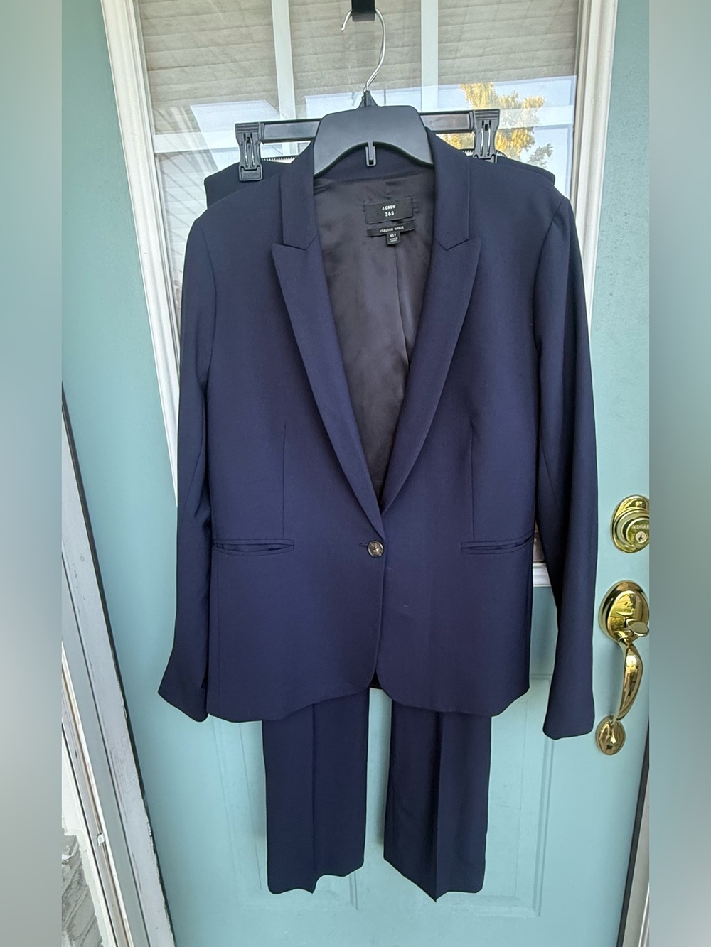 J.Crew 365 Edie Italian Wool Suit 16T Navy Blazer & Pants Women’s Set